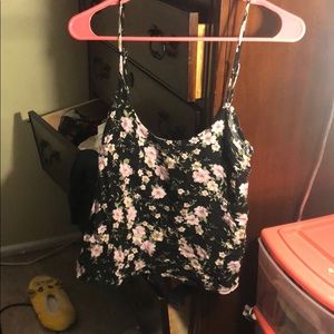 Black and purple floral tank